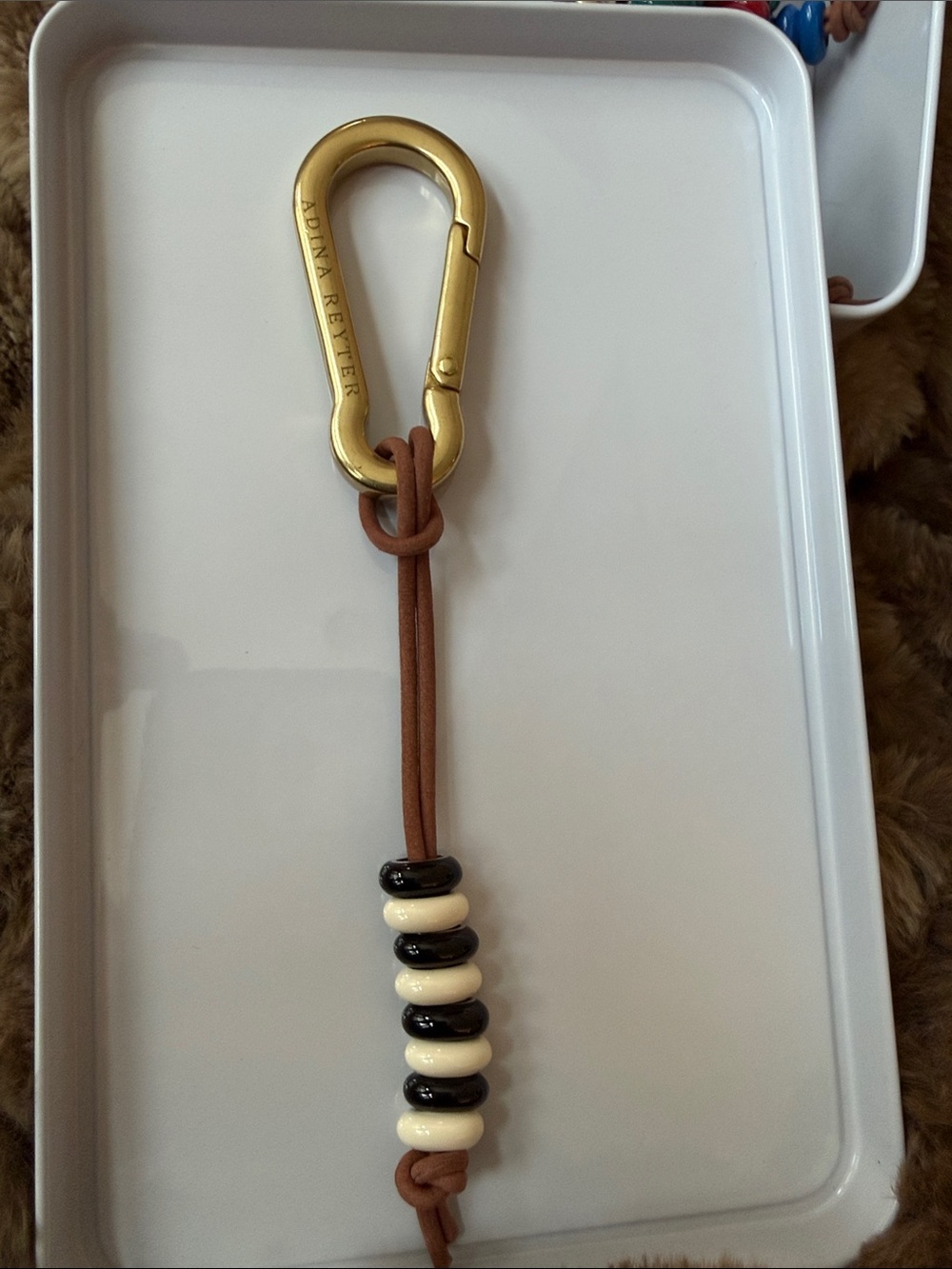 Adina Reyter Sterling silver enamel bag charm keychain